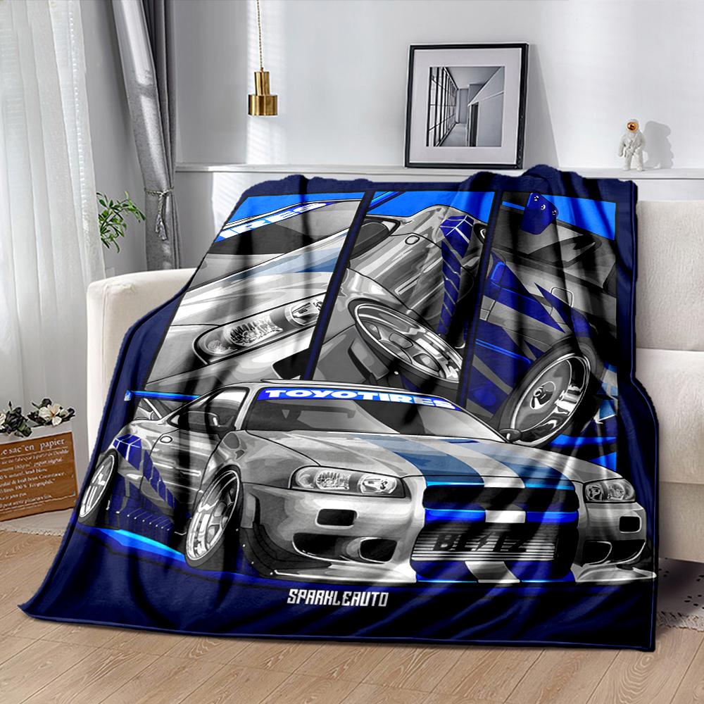 Fast And Furious Printed Blanket Ultra Soft Cozy Throw For Sofa Bedroom Office Camping And Travel