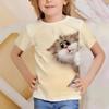 Футболка для девочек 2025 года, новая мода для отдыха, милые детские футболки с короткими рукавами и рисунком животных