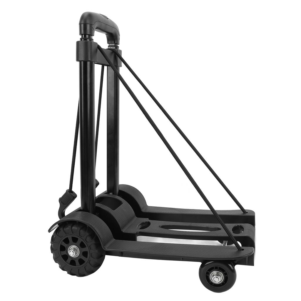 Folding Hand Truck 4 Wheels Iron Tube 99.2 Lb Load Bearing Foldable Luggage Trolley Cart for Travel 