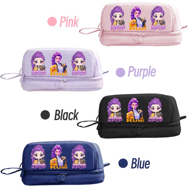 Double-layer Learning Stationery Bag Gift Girl Group Shoulders Bag For K-Pop Cartoon Pencil Case Stationery Bag Anime