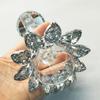 Durable Crystal Lotus Candlestick Elegant Lotus Flower Figurines Glass Candle Stand  Coffee Table
