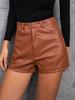 Коктейльная вечеринка Дизайнерские шорты Стильные Натуральная кожа Ручной работы Брюки Коричневые Женские