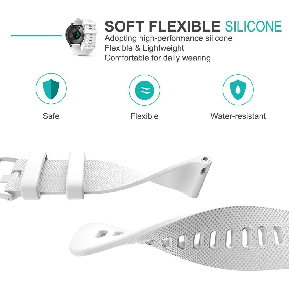 18mm Watch Band for Garmin Forerunner 265S/255S/Venu 2S Textured Silicone Replacement Watch Strap