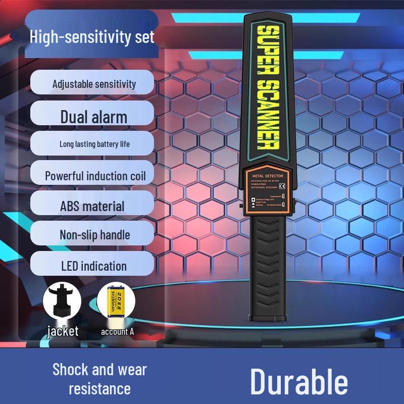 High-Precision Handheld Metal Detector Security Scanner with Infrared for Airports