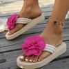 Plus Size Women's Sandals Summer Independent Stand Flip Flops Floral Slippers Thick Bottom Casual Versatile Lightweight Beach Sh