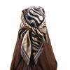 68cm Nine-grid Leopard Print Scarf for Women Spring and Summer Thin Imitation Silk Scarf Retro Versatile Headscarf Shawl