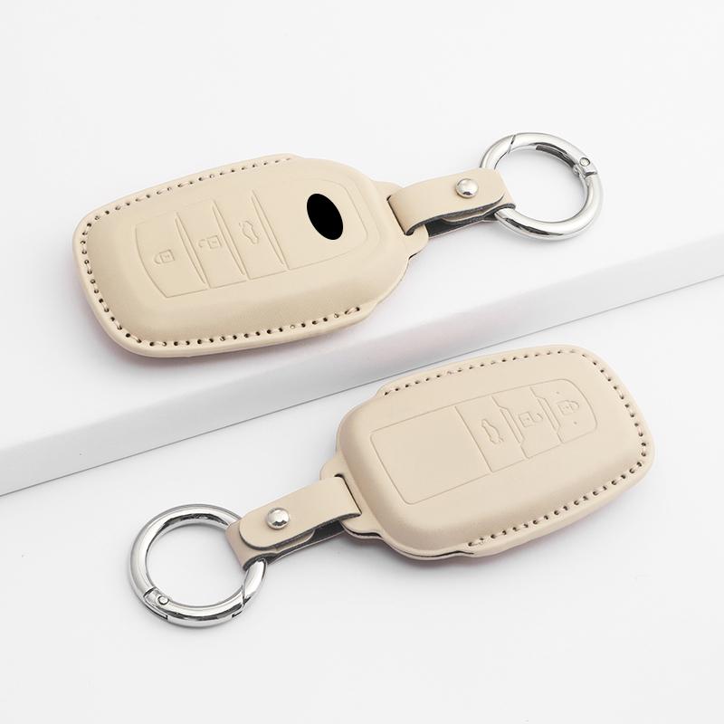 Car Key Bag For Toyota Leather Car Key Cover Case Protection Shell Keychain Vellfire Alphard Series Previa Tarago 5 6 Accessory