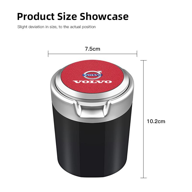 Светодиодная автомобильная пепельница, портативный мусорный бак, контейнер для хранения для Volvo XC60 S60 V40 V50 V60 S80 S40 C30 AWD C70 S40 S60 S80 S90