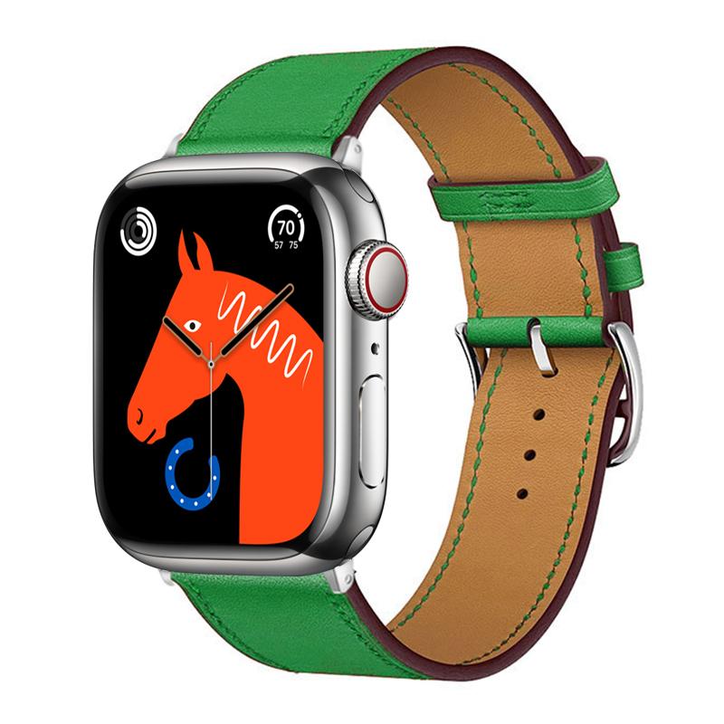 Кожаный ремешок для Apple Watch ultra 2 ремешок 49мм 46мм 42мм 44мм 45мм 40мм 41мм Браслет Correa iWatch Series 3 6 5 4 SE 7 8 9 10