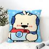 Funny Interesting Polar Bear Illustrations Pillow Case Cotton Linen Fabric Square Zipper Pillowcase Home Decorative Living Room