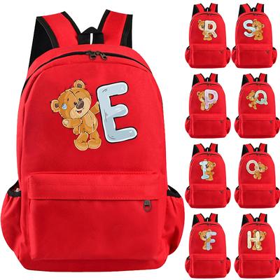 Рюкзак Little Bear с 26 английскими буквами, школьная сумка для подростков для девочек и мальчиков, большая вместительная сумка для книг для детей, школьная сумка