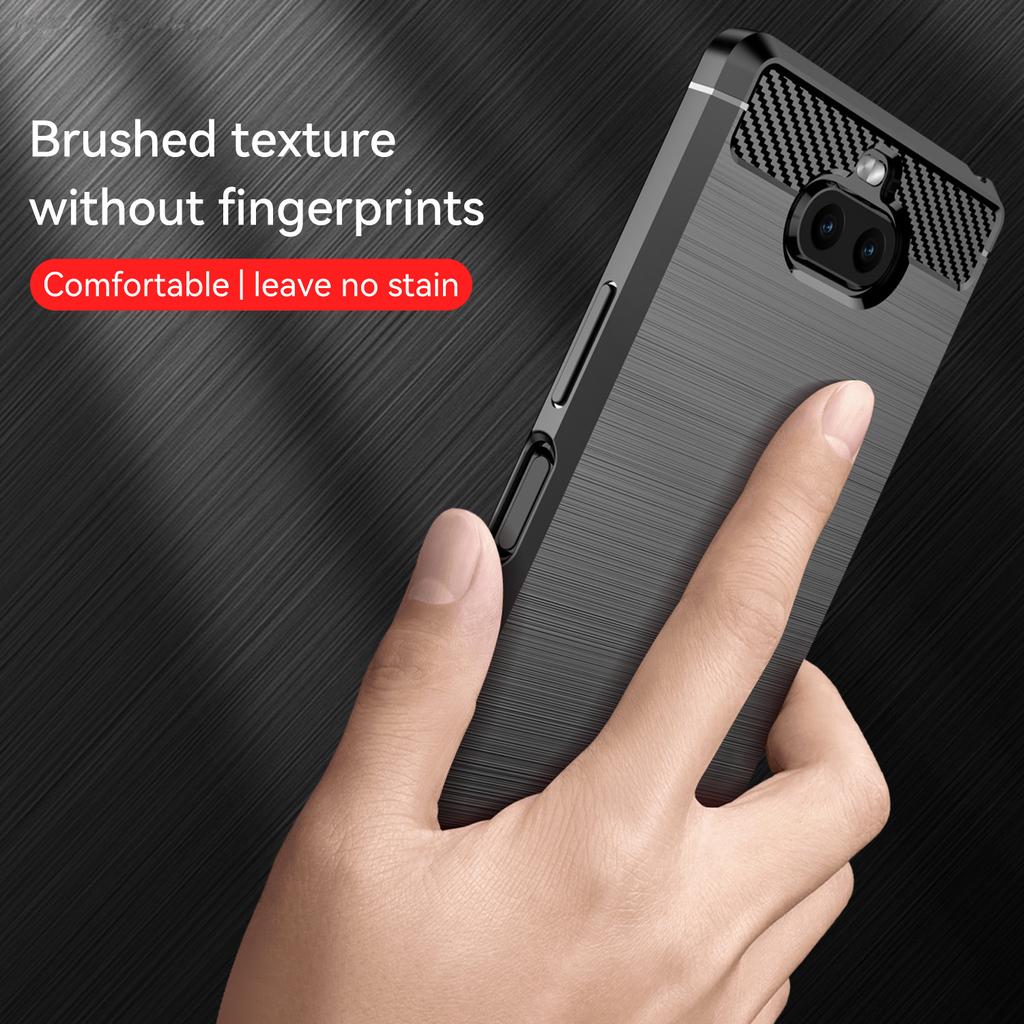 For Sony Xperia 8 Lite 8lite Xperia8 Lite Silicone Case Luxury Carbon Fiber Cover for Xperia Xa4 Shockproof Matte Back Cases