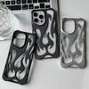 Модный Матовый 3D Полый Чехол-Пламя для iphone 17 Air 16 Pro Max 15 Plus 14 13 12 11 Гальванизированный Мягкий Задний Чехол capa