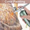 Portable Airbrush with Compressor Handheld Cordless Air Brush Pen Dual-Action 2-level Adjustable