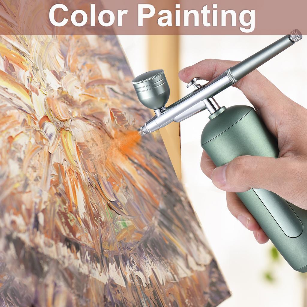 Portable Airbrush with Compressor Handheld Cordless Air Brush Pen Dual-Action 2-level Adjustable