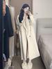 Women's Autumn/Winter Loose Mid-Length Oatmeal Wool Coat - Korean Style
