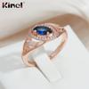 Женские винтажные кольца Kinel из розового золота с синим цирконием