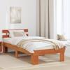 VidaXL Bed Frame with Waxed Brown Headboard 90x200 Cm In Solid Pine Wood 872460