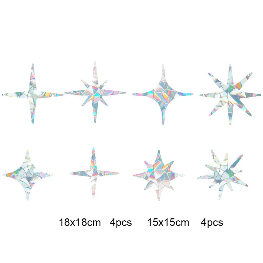 DIY Home Bedroom Rainbow Effect Prisms Window Stickers Butterfly/Star/Heart/Cat PVC Glass Decals