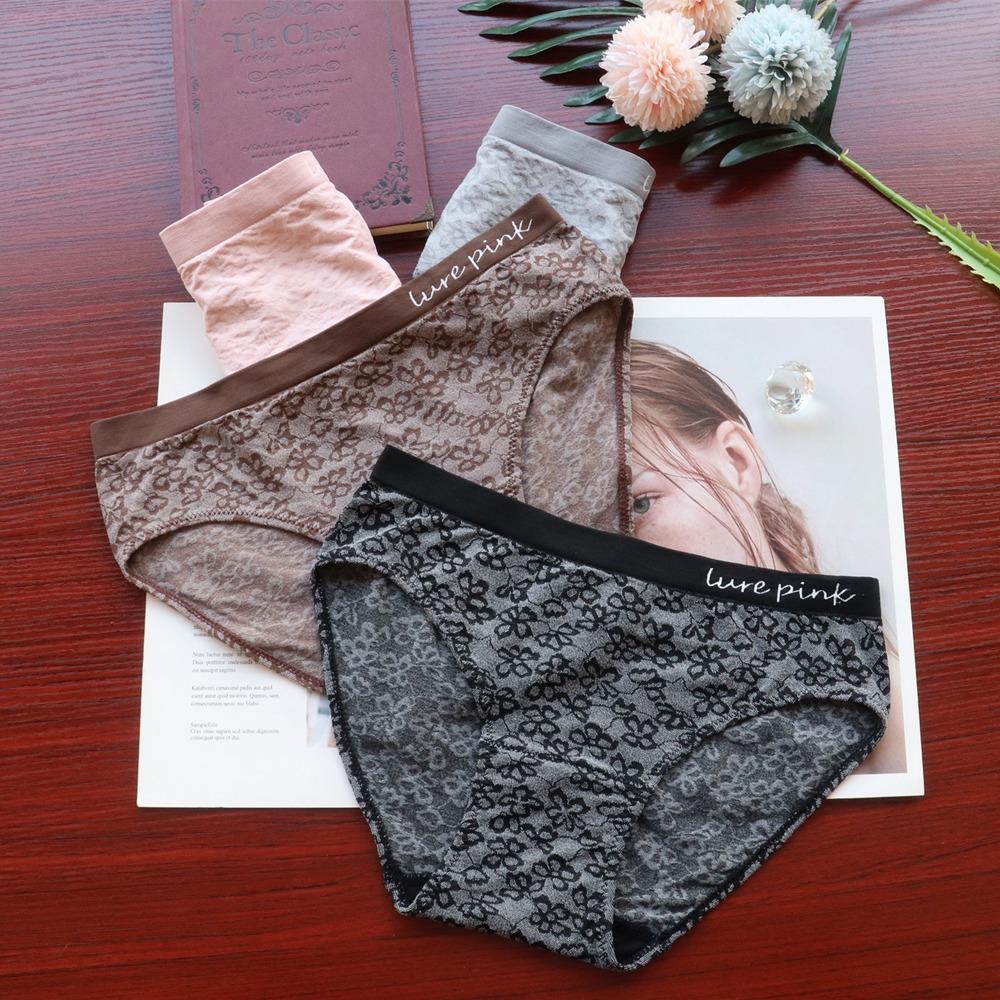 Women's Seamless Panties Ammonia Breathable Briefs Lace Pattern Low Waist Underwear Ladies Comfortable Triangle Panty