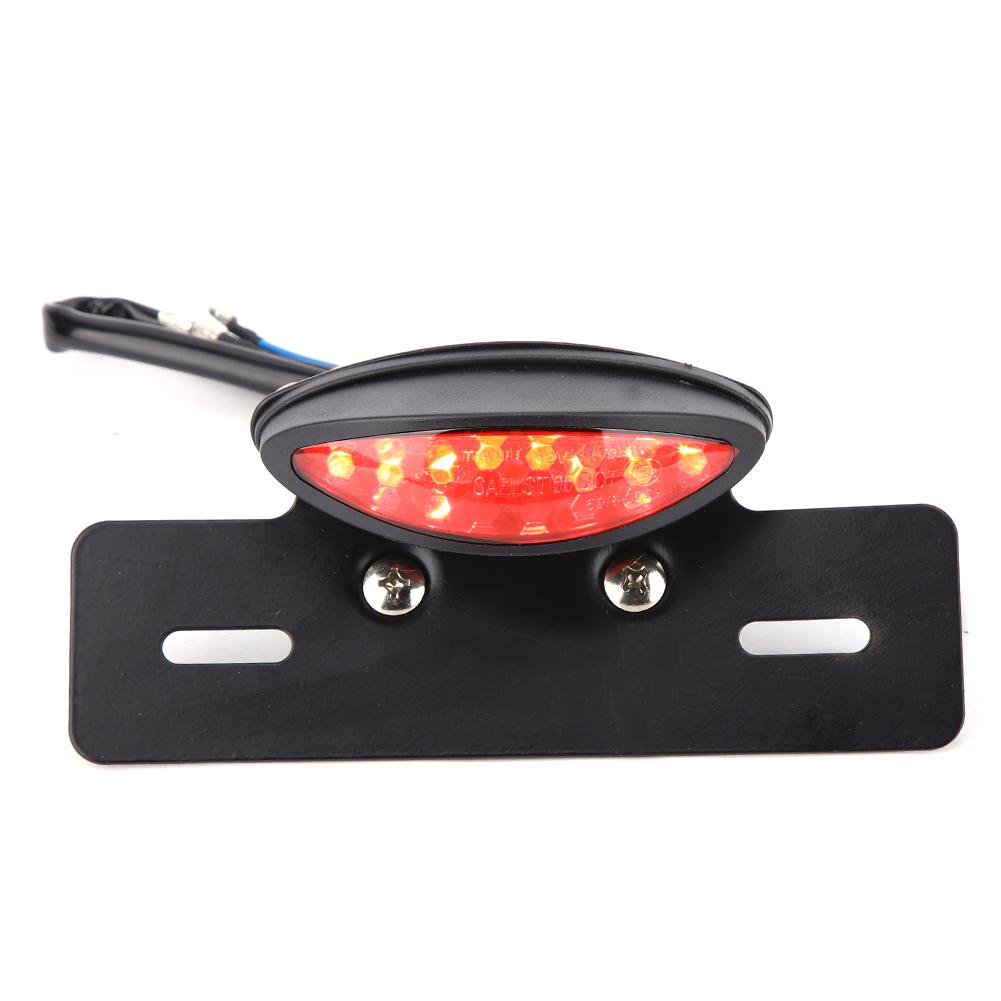 Motorcycle Taillight Retro LED Brake License Plate Light Indicator Lights(black)