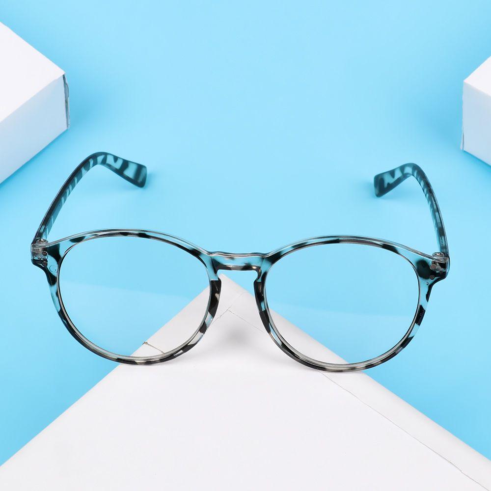 UV Protection Round Frame Vintage Eyeglasses Myopia Glasses Flat Mirror Eyewear Anti Blue Light