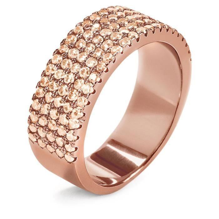 Bague - FOLLI FOLLIE - 3R16S038RS - Acier inoxydable - Rose - Taille 54
