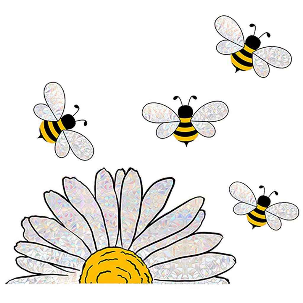 Красочная пчела подсолнух наклейка на окно радужный декор для стеклянных окон наклейки на стену украшение для дома самоклеящаяся электростатическая фреска