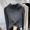 Women's Autumn and Winter Solid Color Long Sleeved German Velvet Hooded Sweatshirt with Zipper Base and Versatile Top Design