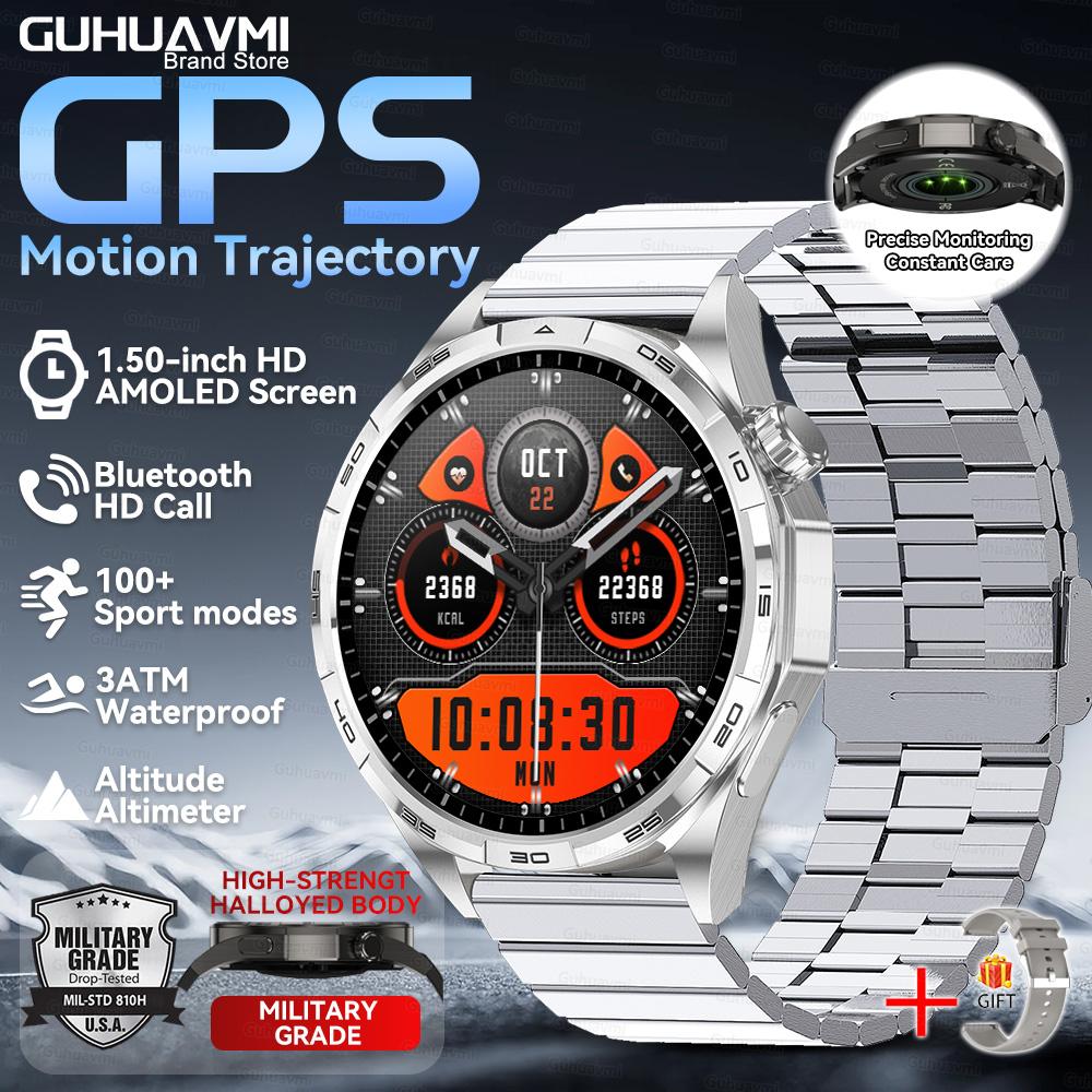 Новые Умные Часы 6 Pro для Активного Отдыха и Спорта для Мужчин Bluetooth Звонки GPS Трек Высота Давление Пульс Здоровье Умные Часы