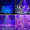Внутренний четырехлучевой лазерный светильник из алюминия, портативный с голосовым управлением для спальни, семейной вечеринки, сцены, бара (EU Plug)
