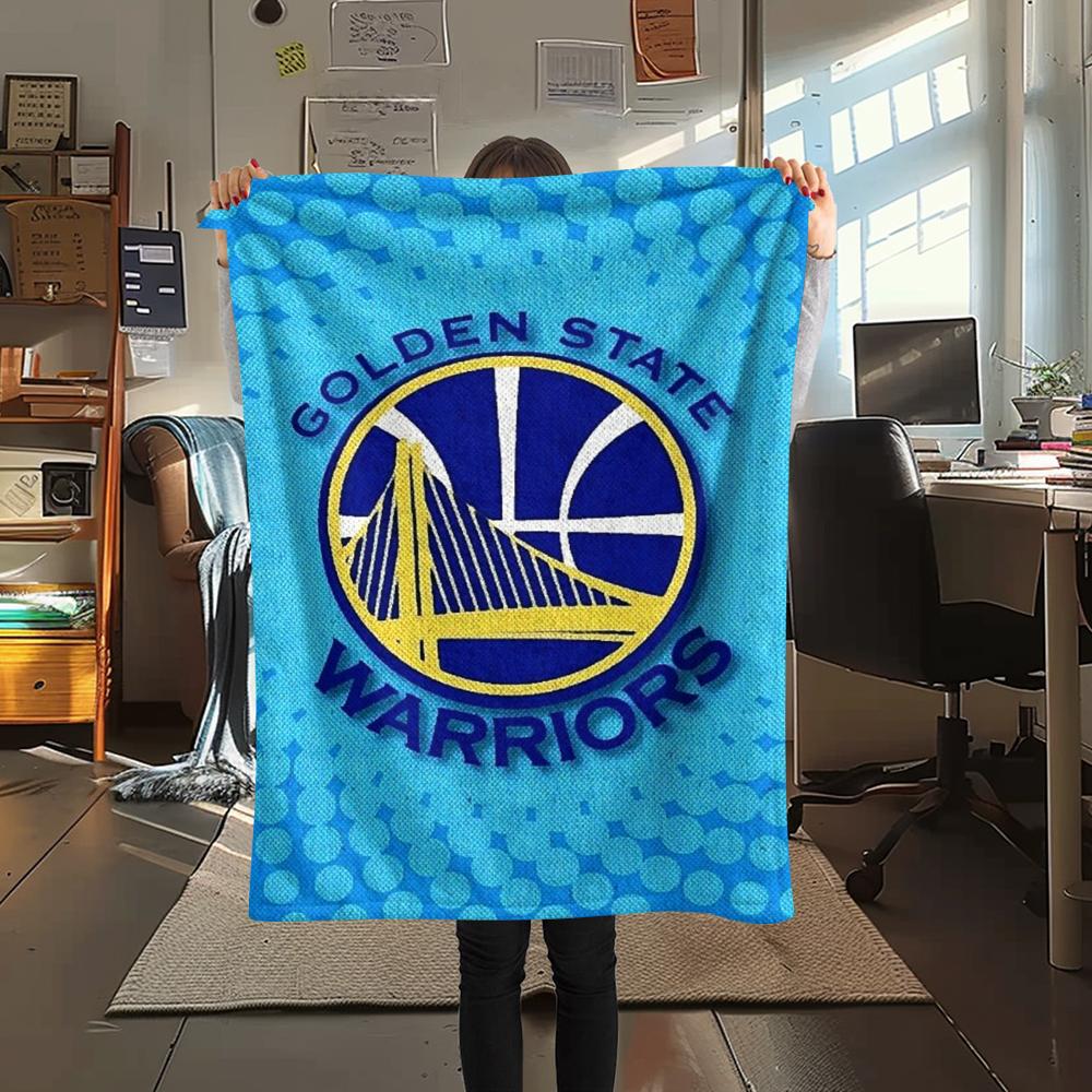 1Pc Golden State Warriors Print Flannel Blanket, High quality Comfortable for All Seasons, Home Decor, Warmth and Comfort, Perfect for Christmas GiftS