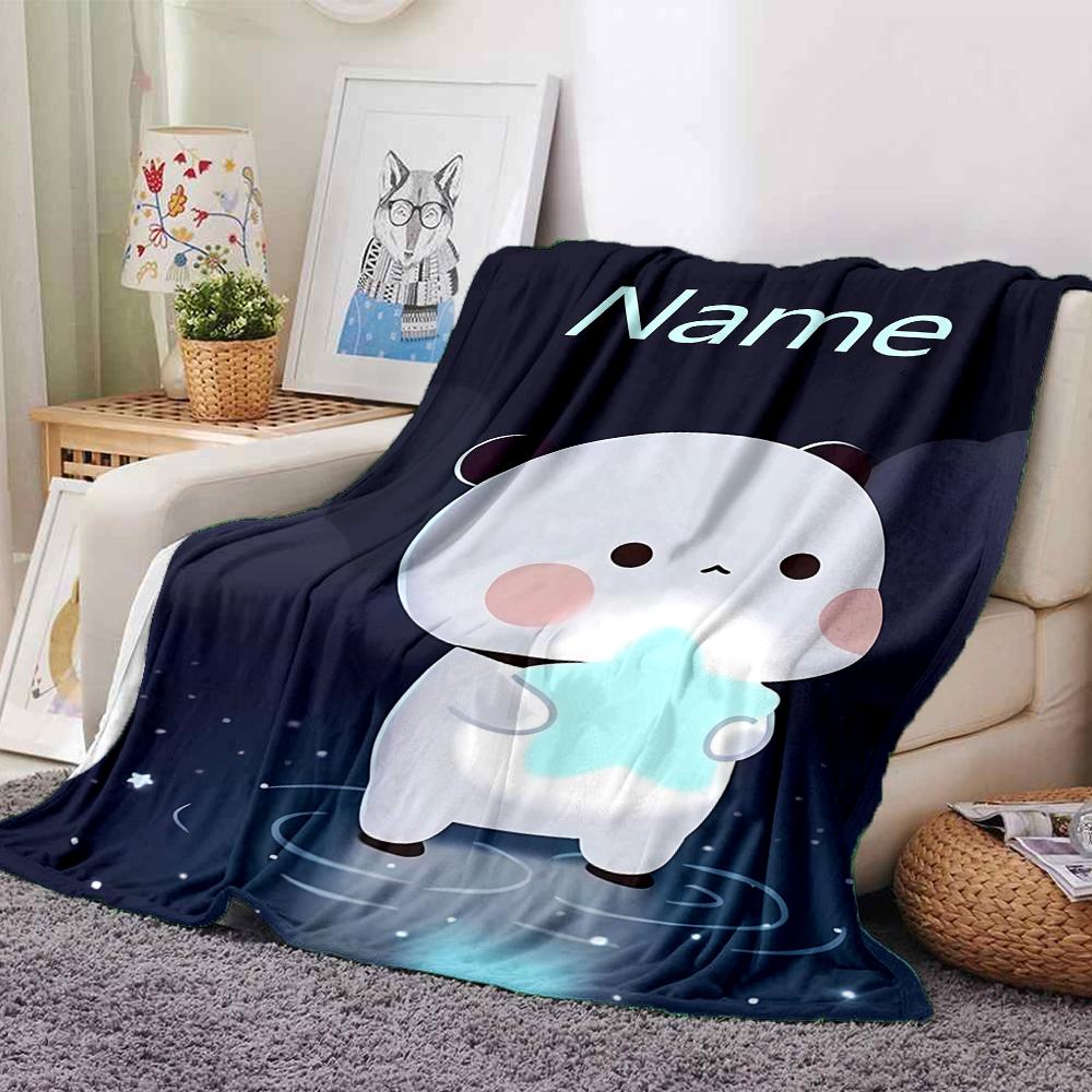 Customiz Name Personality Bubu Dudu (3) Blanket Soft &Warm Sofa Office Bed Travel Lunch Break Blanket, Gift Suitable for All Seasons