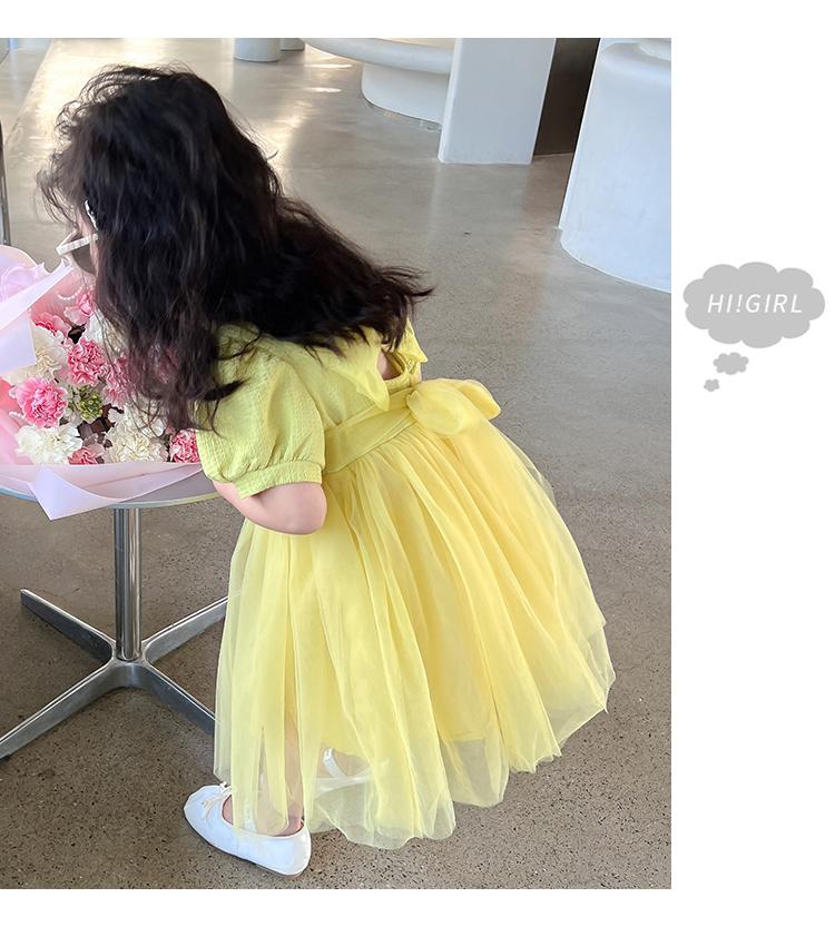 Girls' summer dress new Korean version baby girl children's back bow skirt princess dress summer