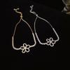 Gold Silver Zircon Flower Bracelet Five Petal Flower Korean Ins Hand Bracelet  Couple Gift
