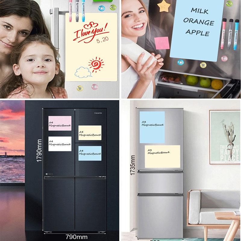 A3/A4/A5 Magnetic Whiteboard for Fridge Small White Blackboard Board for Magnets White Marker Erasable Board Marker Magnets