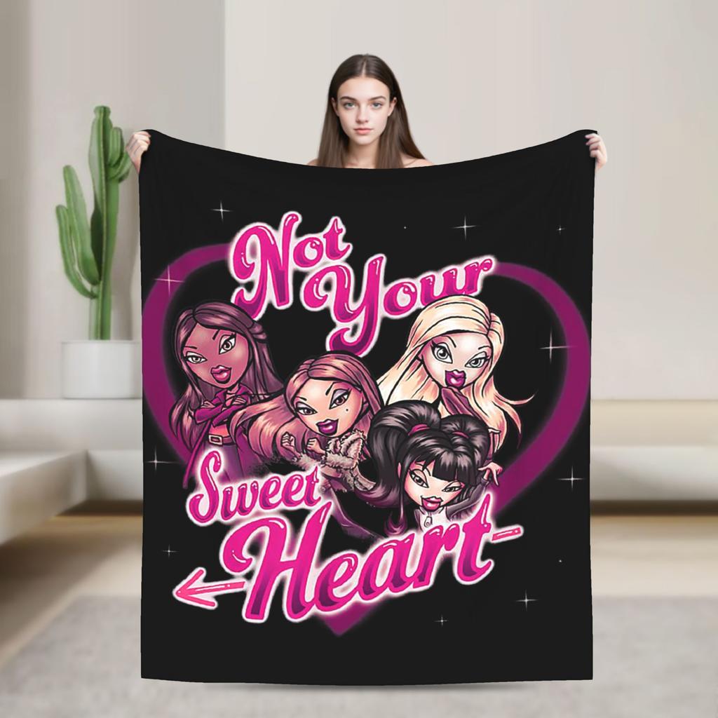 Bratz City Girls Эстетика Y2k Детское Одеяло Плюшевое Забавное Мягкое Пледы для Декора Домашнего Текстиля