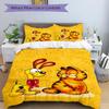 3pcs bedding set Garfield Cartoon Comics Includes 1 Comforter + 2 Pillowcases, Without Pillow Inserts, Soft Comfortable, Lightweight Breatha