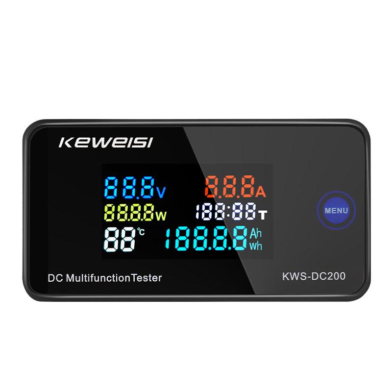 DC 0-200V Digital Voltmeter Voltage Seven Functions Power Energy Meter LED Color Display Wattmeter 0-10/50/100A KWS-DC200