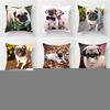 Animal French Bulldog Cushion Cover Pug Dog Herding Pillowcase  Sofa Car Decorative