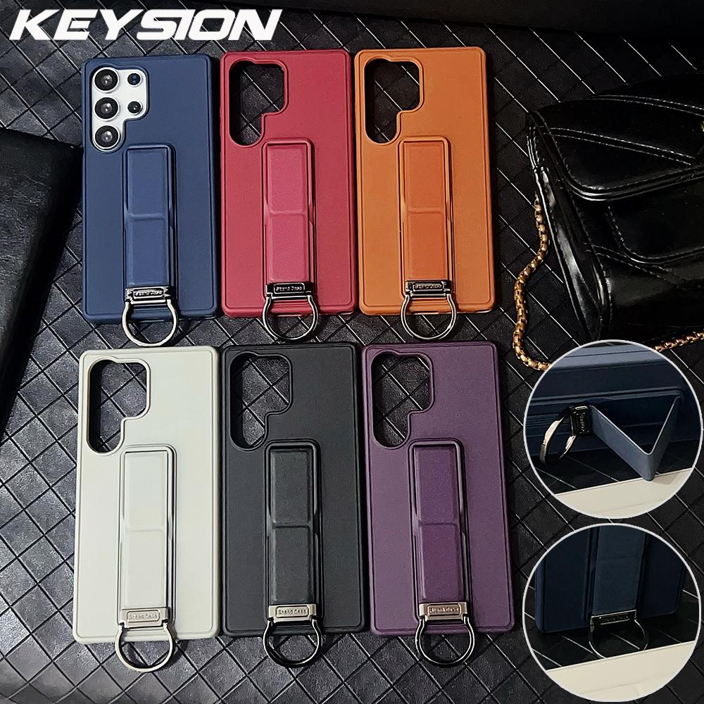 KEYSION Ударопрочный бронированный чехол для Samsung S26 Ultra 5G Мягкий силикон+ПК Складная подставка Задняя крышка телефона для Galaxy S26+ Plus