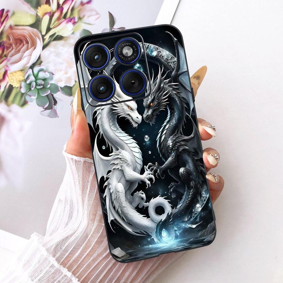 6.7" For Motorola Edge 70 Phone Case Luxury Dragon Cartoon Cover Soft Black Silicone Shell For Motorola Edge70 Moto X70 Air Etui