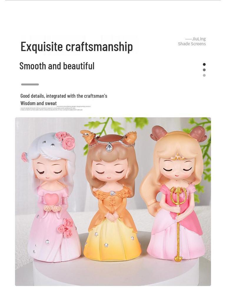 Fashionable Zodiac Ornaments: Hand-Painted Resin Figurines for Girls' Bedrooms