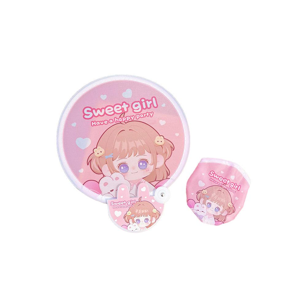 Мультяшный летающий дисковый вентилятор портативный с ручкой охлаждения складной круглый карманный вентилятор C1I4