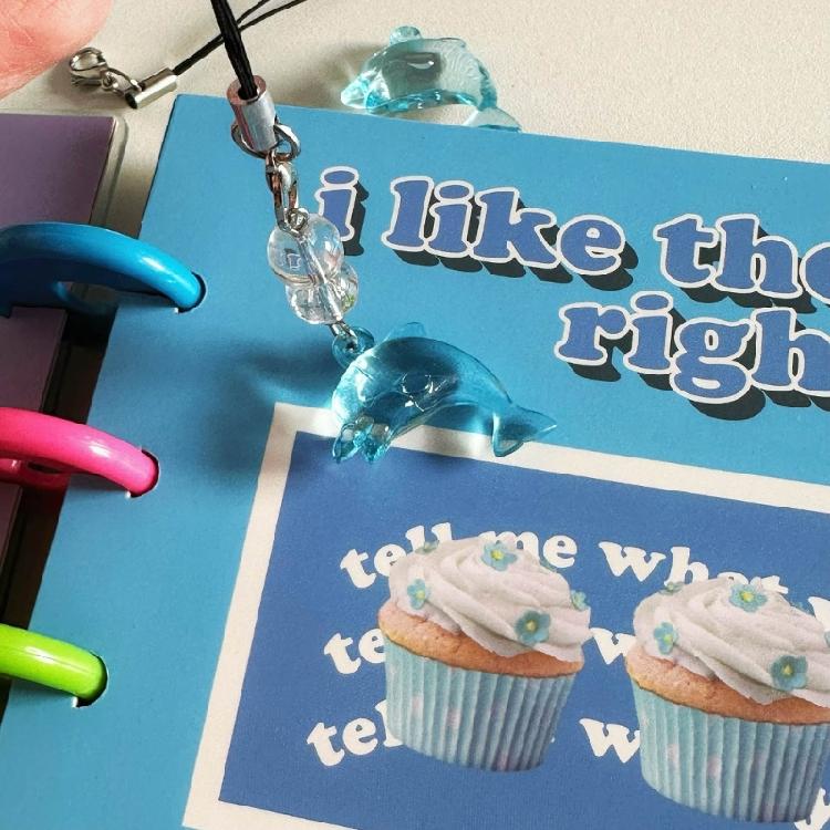 Элегантный брелок-подвеска для телефона в виде синего дельфина, персонализированный аксессуар для ключей