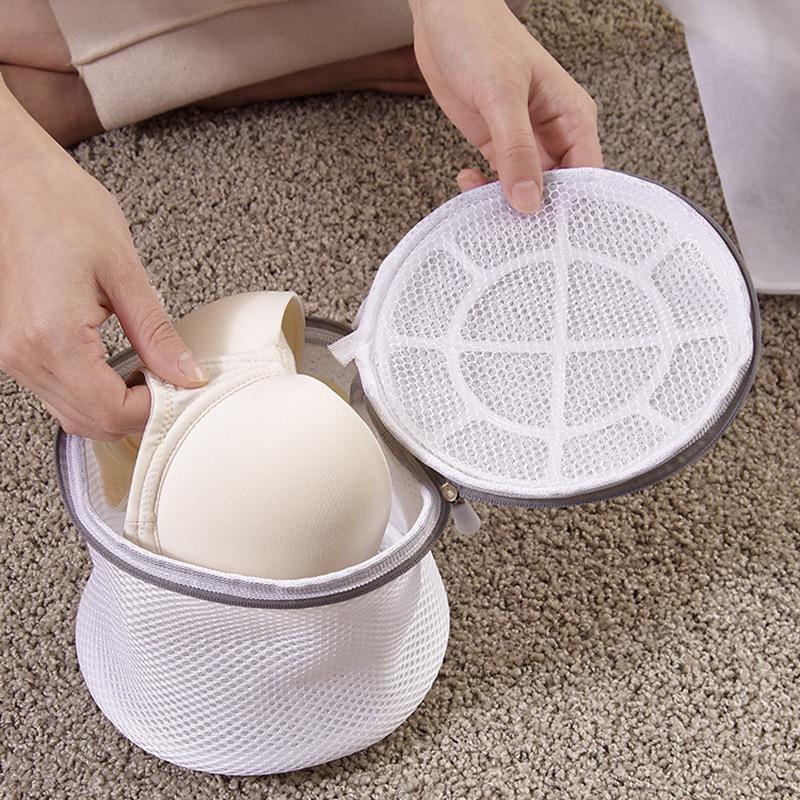 Gray Zipper Fine Mesh Laundry Bag for Bras and Underwear - Thickened for Home Use