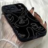 M541 Abstract Line Face art Angel Eyes Soft Phone Case for iPhone Samsung Galaxy Xiaomi Rdemi Huawei Honor Infinix Realme OPPO vivo All Model TPU Case