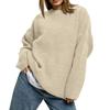 Women's Solid Color Loose Casual Long Sleeved Knitted Sweater Top Sweater