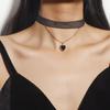 European and American Style Retro Hollow Black Lace Choker Sexy Love Necklace Choker