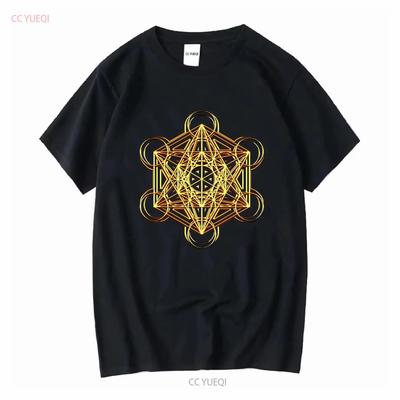 НОВЫЙ ОГРАНИЧЕННЫЙ Куб Метатрона Священная Геометрия Psytrance Фестиваль Рейв Edm Футболка винтажный Стиранный Дышащий Эластичный